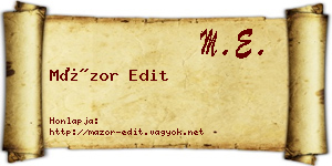 Mázor Edit névjegykártya